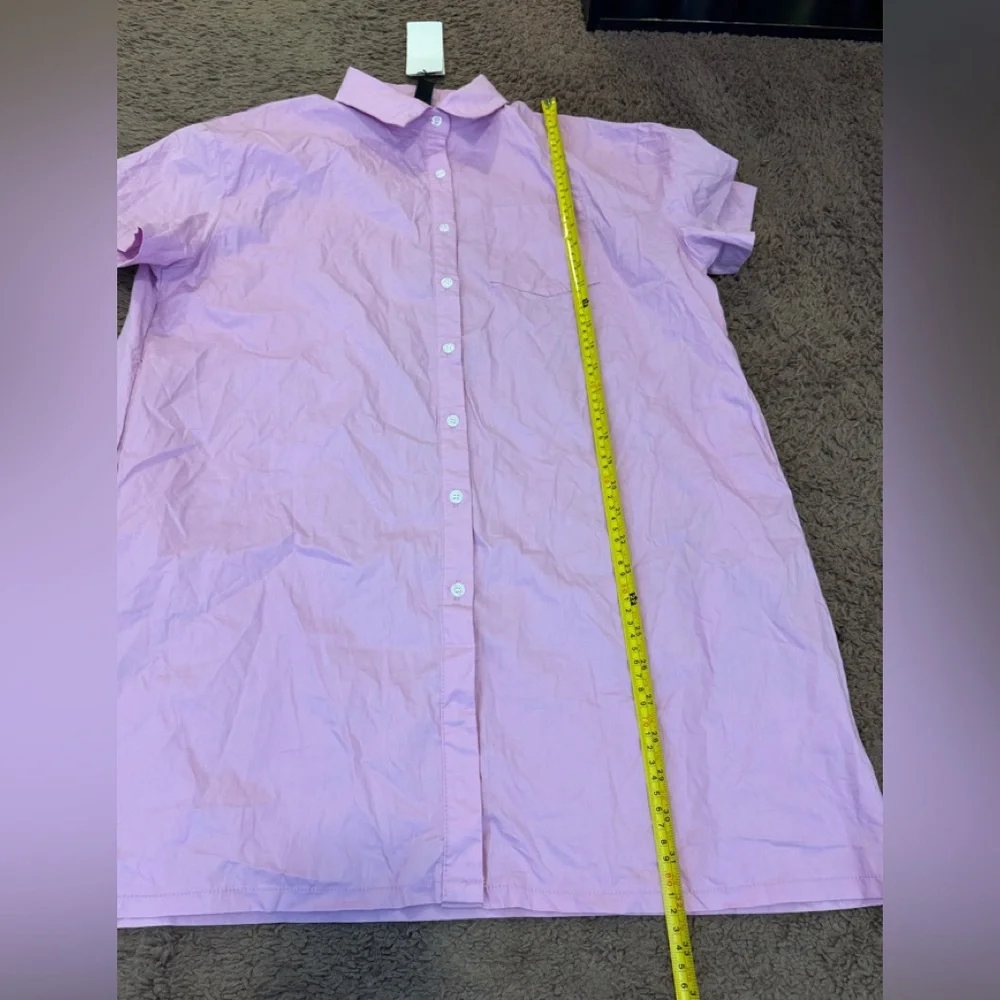2 FOR $25 Dazy Oversized Cotton Lavender Shirt Dress 100% Cotton Size M NEW - Picture 8 of 9